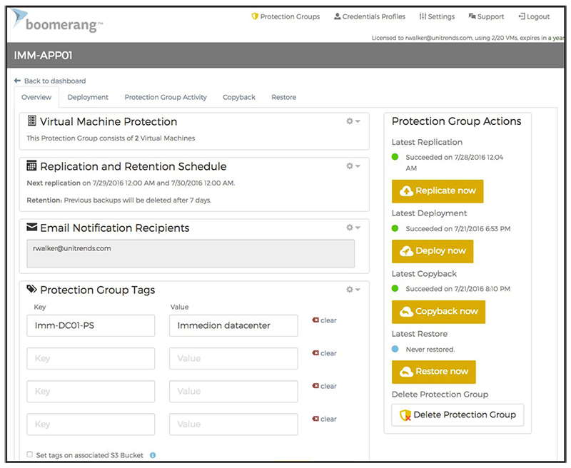 Boomerang Dashboard